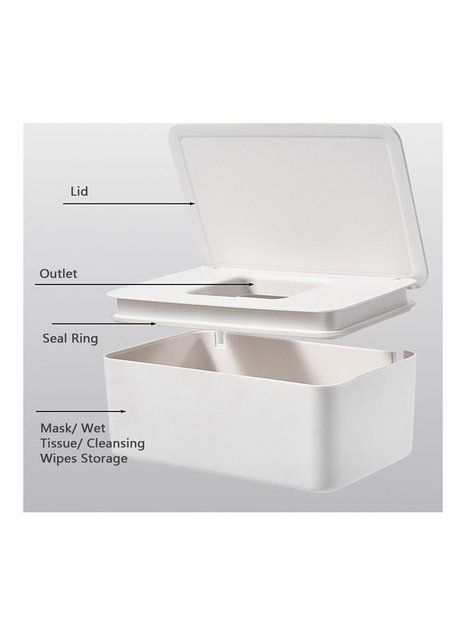 صندوق تخزين أقنعة للاستخدام مرة واحدة مع غطاء قلاب مقاوم للغبار صندوق مناديل مع غطاء قابل للحمل يمكن استخدامه في المنزل وفي الخارج أسود 18.8*7.3*12.5سم - Image 4