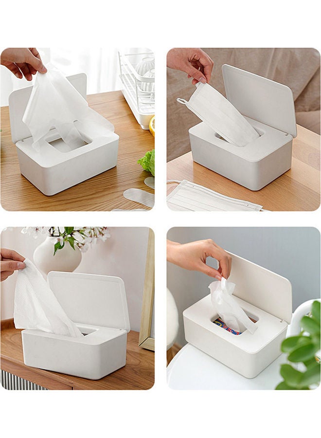 صندوق تخزين أقنعة للاستخدام مرة واحدة مع غطاء قلاب مقاوم للغبار صندوق مناديل مع غطاء قابل للحمل يمكن استخدامه في المنزل وفي الخارج وردي 18.8*7.3*12.5سم - Image 3