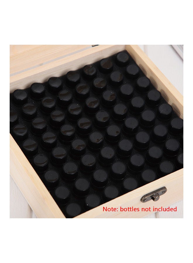 64 Slots Wooden Essential Oil Box Organizer Beige 18x7x18cm  - Image 4