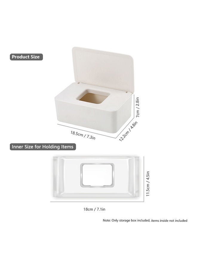 Disposable Mask Storage Box With Dust-Proof Flip Cover Box Wet Tissue Case With Lid Portable For Home And Outdoor White & Pink 18.8*7.3*12.5cm - Image 4