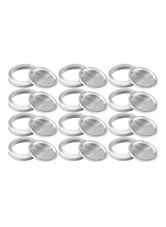 12 Pack Regular Mouth Replacement For Mason Jar Lids And Bands Split-Type Canning Jars Lids And Rings Bottle Storage Tin Caps (70mm) Silver 16*8*8cm