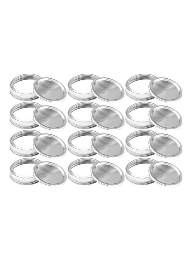 Generic - 12 Pack Regular Mouth Replacement For Mason Jar Lids And Bands Split-Type Canning Jars Lids And Rings Bottle Storage Tin Caps (70mm) Silver 16*8*8cm - Image 1