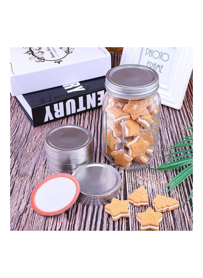 Generic - 12 Pack Regular Mouth Replacement For Mason Jar Lids And Bands Split-Type Canning Jars Lids And Rings Bottle Storage Tin Caps (70mm) Silver 16*8*8cm - Image 1