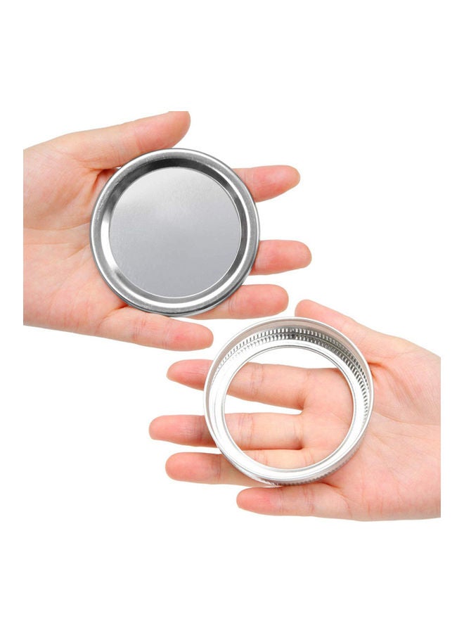 Generic - 12 Pack Regular Mouth Replacement For Mason Jar Lids And Bands Split-Type Canning Jars Lids And Rings Bottle Storage Tin Caps (70mm) Silver 16*8*8cm - Image 1