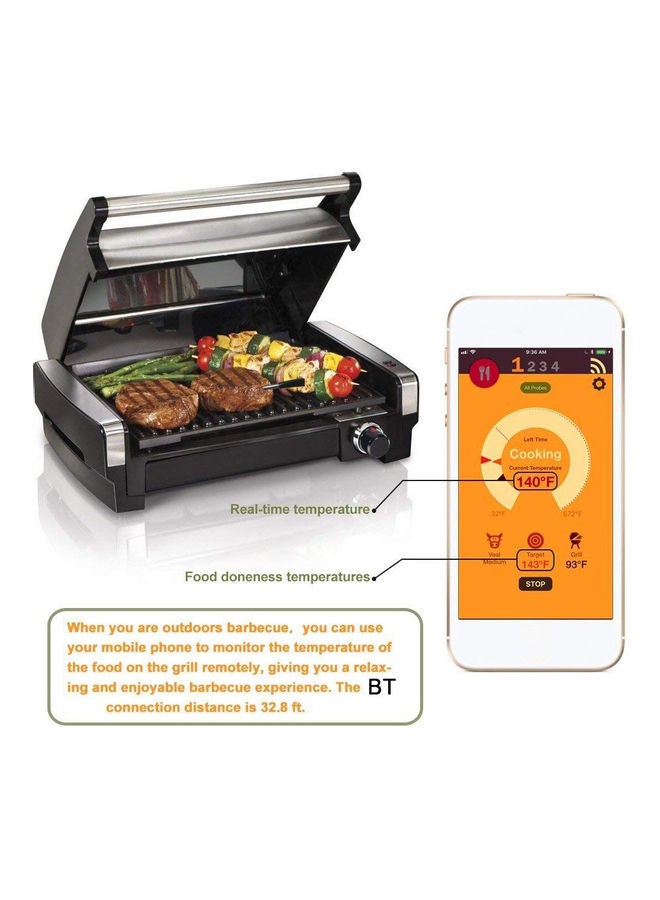 ميزان حرارة ذكي للشواء بالفرن، لاسلكي ويعمل بخاصية البلوتوث، قم بإضافته لملحقات المطبخ الرقمية متعدد الألوان 17.5*3*3.2سم - Image 4