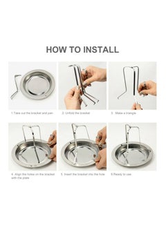 Generic Stainless Steel Vertical Rack Chicken Roaster With Stand Holder And Drip Pan For Oven Silver 19.5*2.5*19.5cm  - Image 2