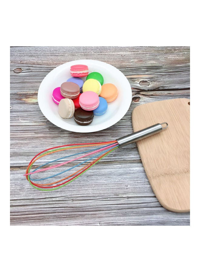 Silicone Egg Beater 12 Inch Household Manual Cake Mixer For Restaurant, Cake Shop And Kitchen Gadgets Multicolor 30.5*7*7cm  - Image 2