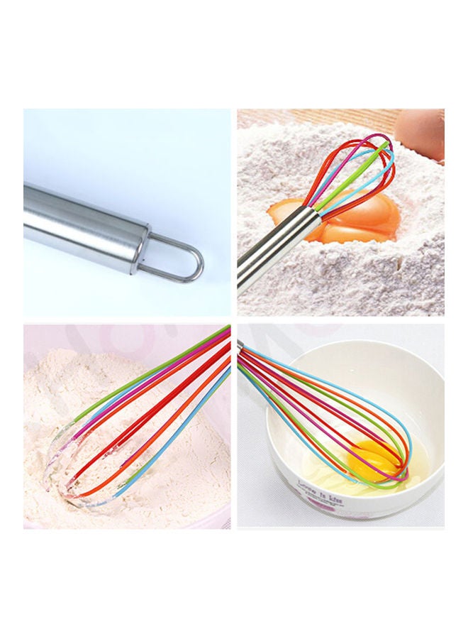 Silicone Egg Beater 12 Inch Household Manual Cake Mixer For Restaurant, Cake Shop And Kitchen Gadgets Multicolor 30.5*7*7cm  - Image 4