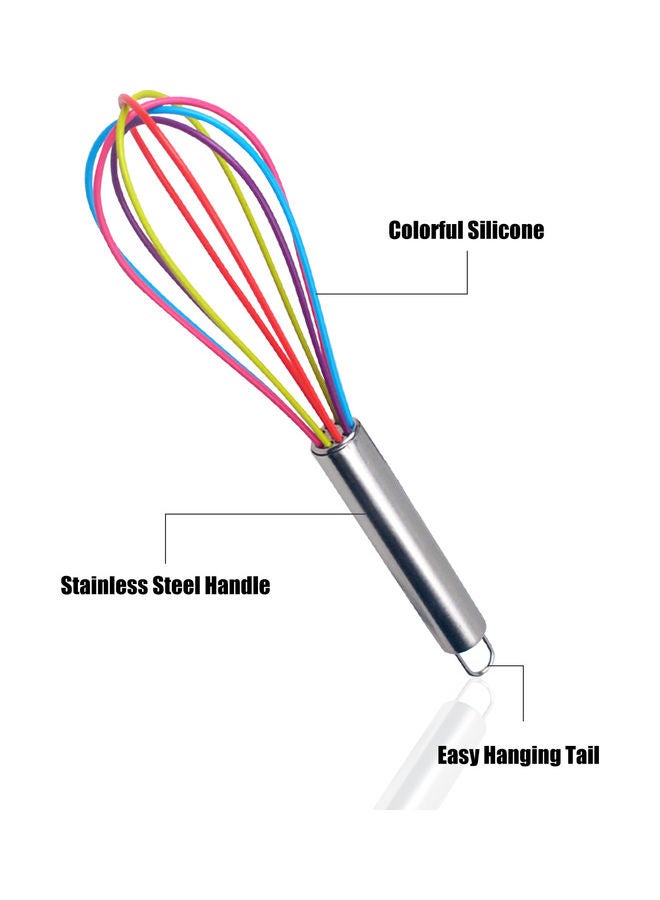 Silicone Egg Beater 12 Inch Household Manual Cake Mixer For Restaurant, Cake Shop And Kitchen Gadgets Multicolor 30.5*7*7cm  - Image 5