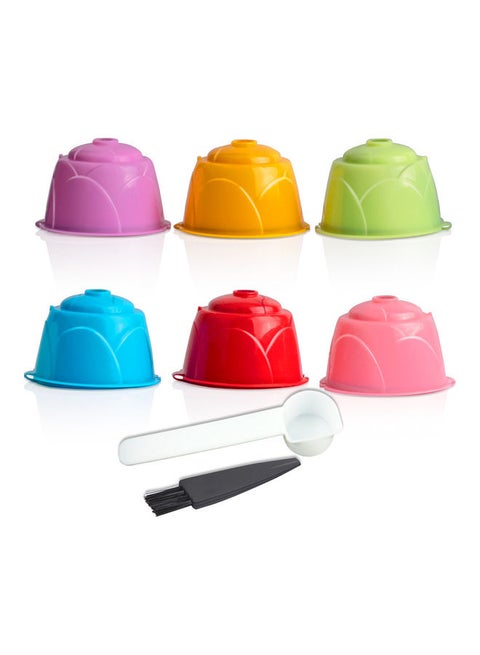 PP Fill Able And Reusable Coffee Capsule Filter Set Compatible With DOLCE GUSTO Series Coffee Machine multicolour 15.8*3.9*11.6cm