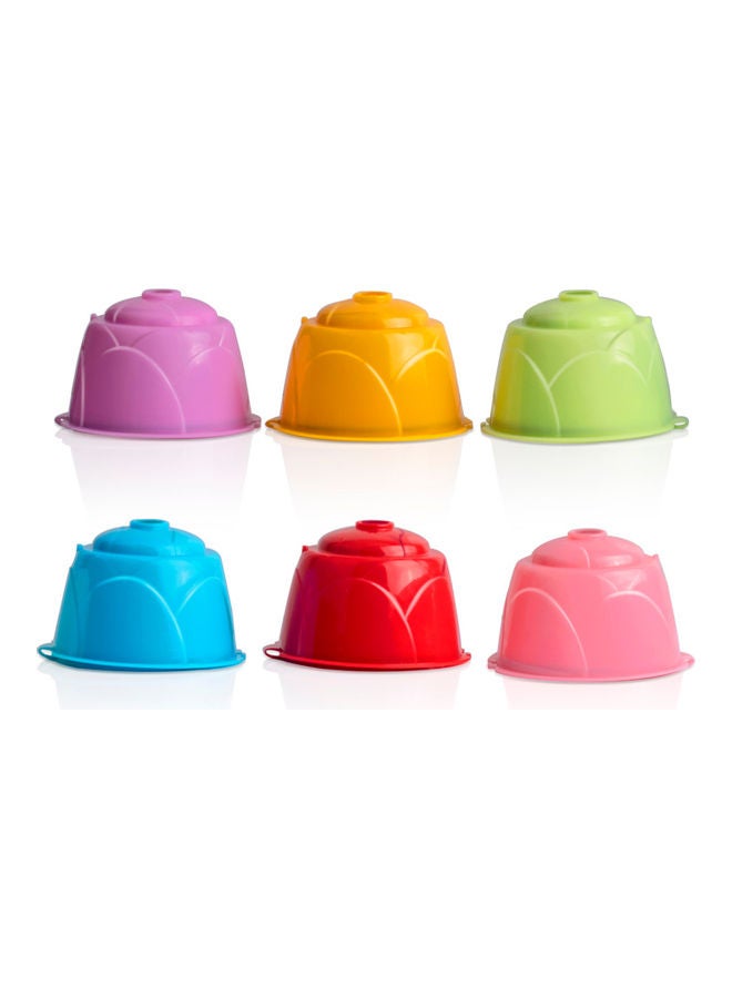 PP Fill Able And Reusable Coffee Capsule Filter Set Compatible With DOLCE GUSTO Series Coffee Machine multicolour 15.8*3.9*11.6cm