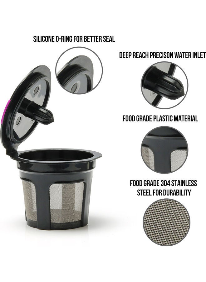 Generic - Coffee Capsules For K Cup Reusable Coffee Filter Pods In Integrated Design Of Stainless Steel Mesh Strainer For Keurig 2.0 and 1.0 Black 5.1*4.7*5.1cm - Image 1
