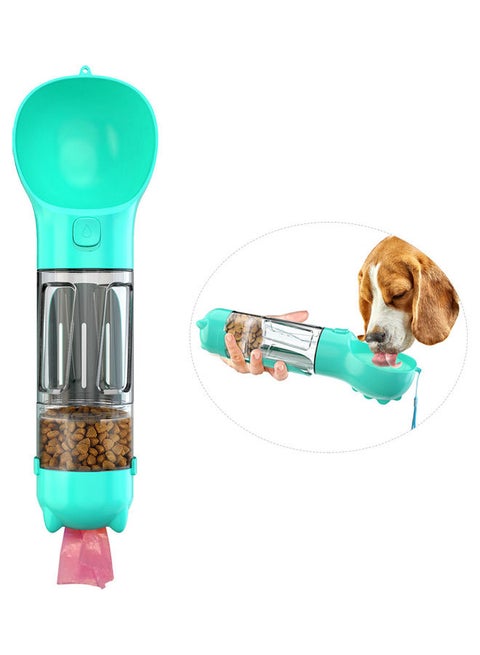 Dog Water Bottle for Walking Portable Pet Water Cup Food Box with Poop Shovel Blue 32*9.7*10cm