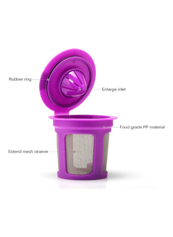 Coffee Capsule K Cup Refillable And Reusable Coffee Filters With Enlarge Mesh Strainer And Large Inlet For Keurig 2.0 And 1.0 Purple 5.1*4.7*5.1cm