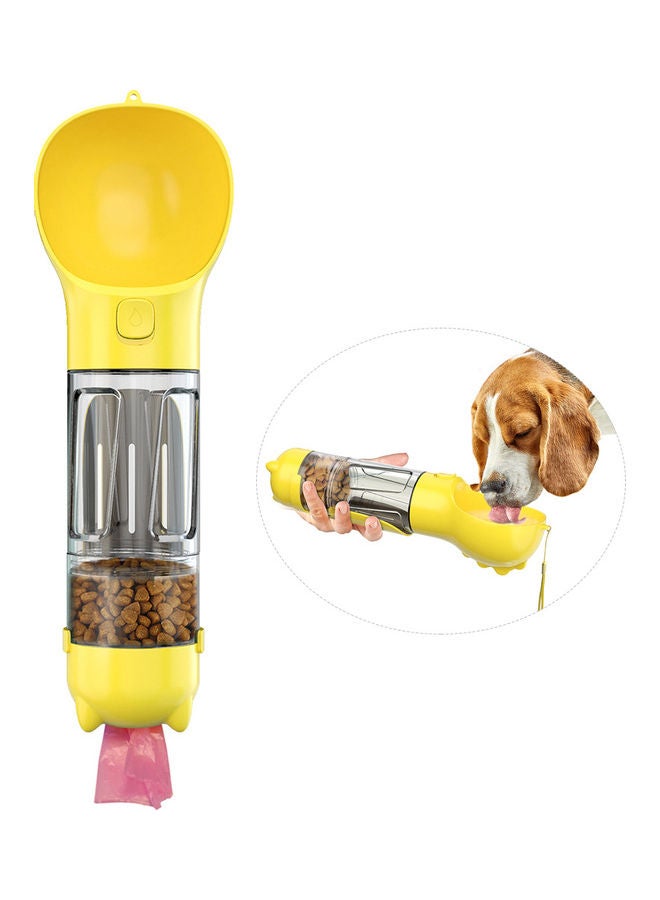 Dog Water Bottle for Walking Portable Pet Travel Water Cup Food Box With Poop Shovel Yellow 32*9.7*10cm - Image 1