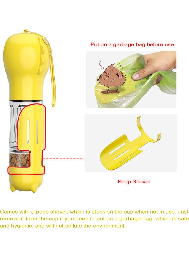 Dog Water Bottle for Walking Portable Pet Travel Water Cup Food Box With Poop Shovel Yellow 32*9.7*10cm - Image 2