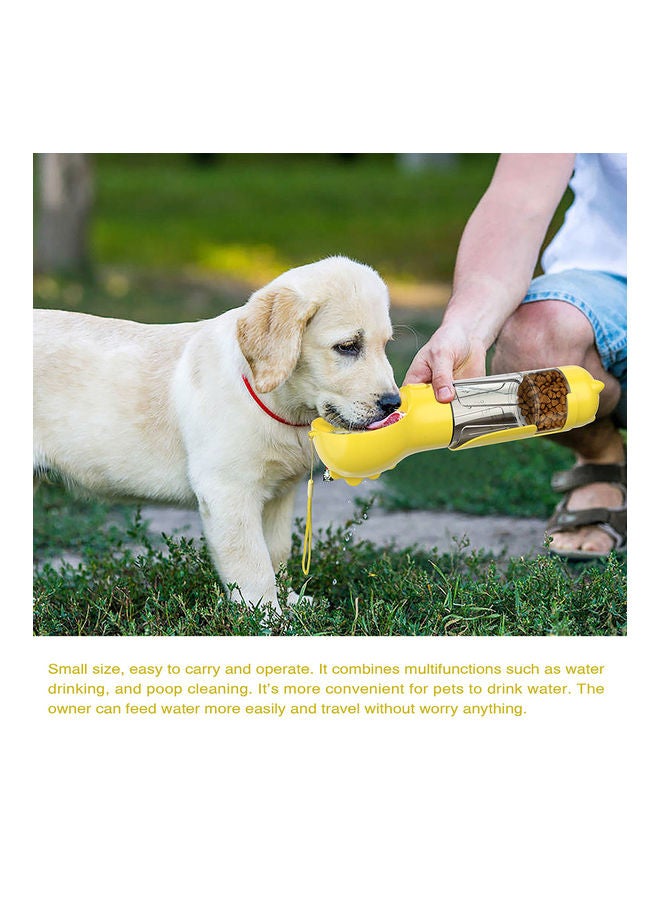 Dog Water Bottle for Walking Portable Pet Travel Water Cup Food Box With Poop Shovel Yellow 32*9.7*10cm - Image 5