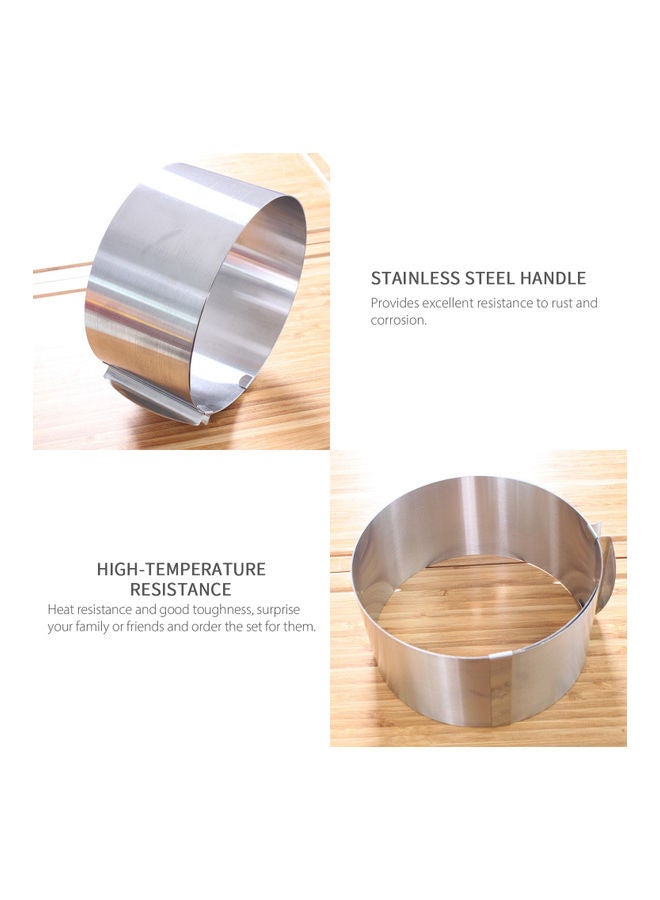 6-12 Inch Adjustable Cake Ring Cake Mold Stainless Steel Round Mousse Cake Baking Mold Pastry Baking Tool Silver 16.5*9*16.5cm  - Image 5