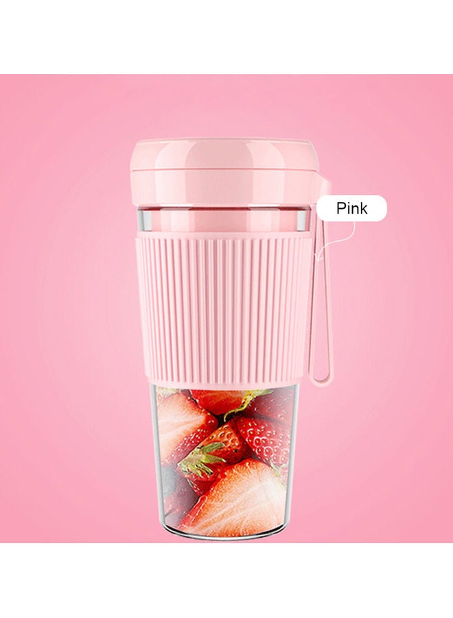 Mini Portable Juicer Electric Fruit USB Rechargeable Smoothie Maker Blender Pink 260ml - Image 2