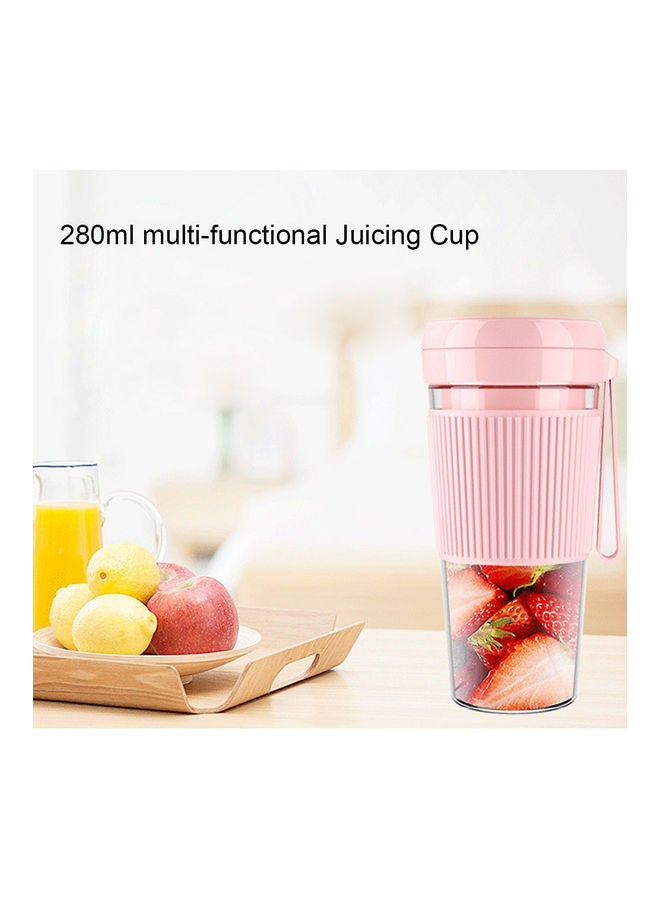 Mini Portable Juicer Electric Fruit USB Rechargeable Smoothie Maker Blender Pink 260ml - Image 5