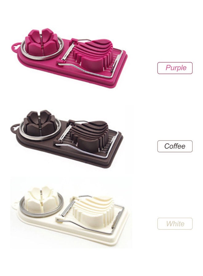 Generic 2 in1 Multifunctional Stainless Steel Egg Slicer With Cutter Mold Flower Edges Purple 20.5*4*9.5cm  - Image 5