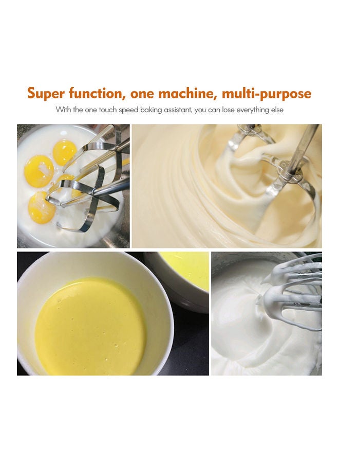 Generic - 7 Gear Electric Egg Beater Automatic Hand Mixer Blender Plastics Rotating Push Whisk Cream Mixer Stirrer (220V) 0 L MH1067 White - Image 1
