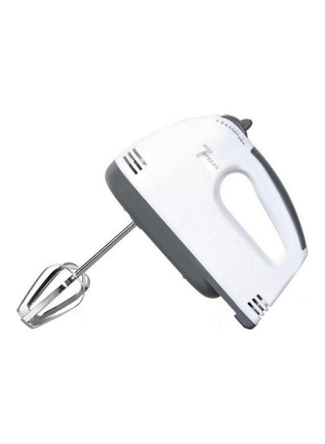 Generic - 7 Gear Electric Egg Beater Automatic Hand Mixer Blender Plastics Rotating Push Whisk Cream Mixer Stirrer (220V) 0 L MH1067 White - Image 1
