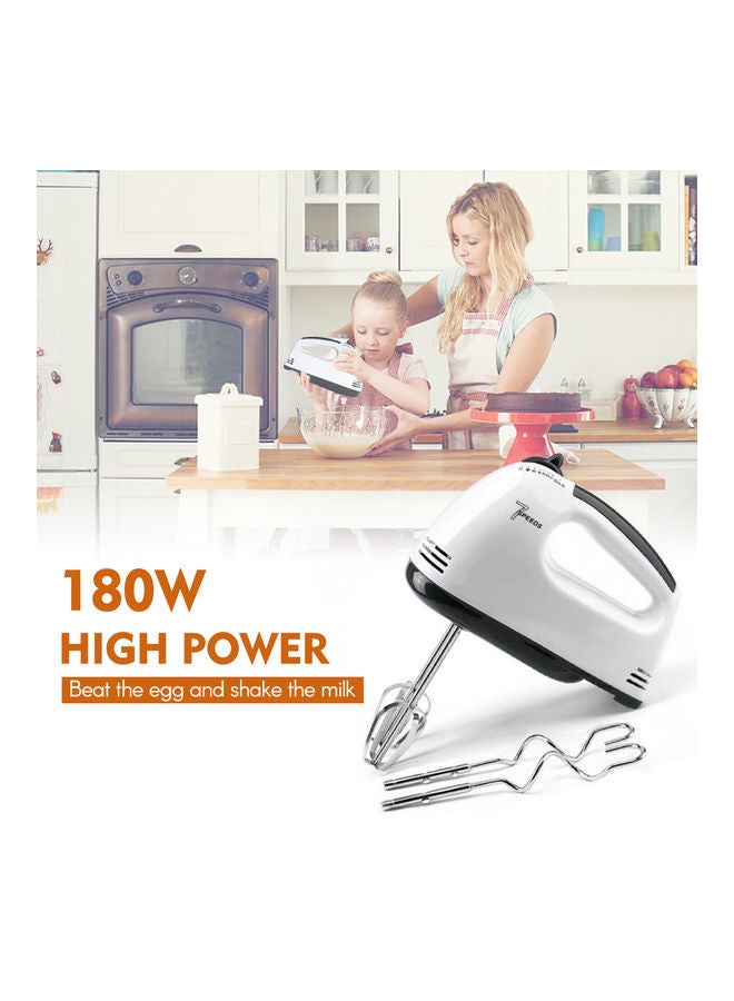 Generic - 7 Gear Electric Egg Beater Automatic Hand Mixer Blender Plastics Rotating Push Whisk Cream Mixer Stirrer (220V) 0 L MH1067 White - Image 1
