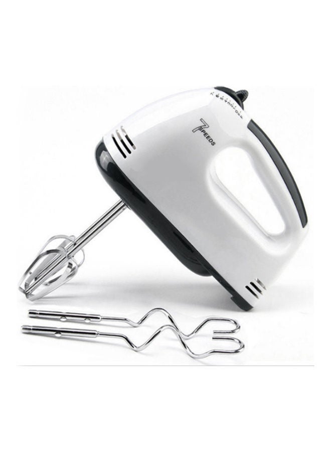 Generic - 7 Gear Electric Egg Beater Automatic Hand Mixer Blender Plastics Rotating Push Whisk Cream Mixer Stirrer (220V) 0 L MH1067 White - Image 1