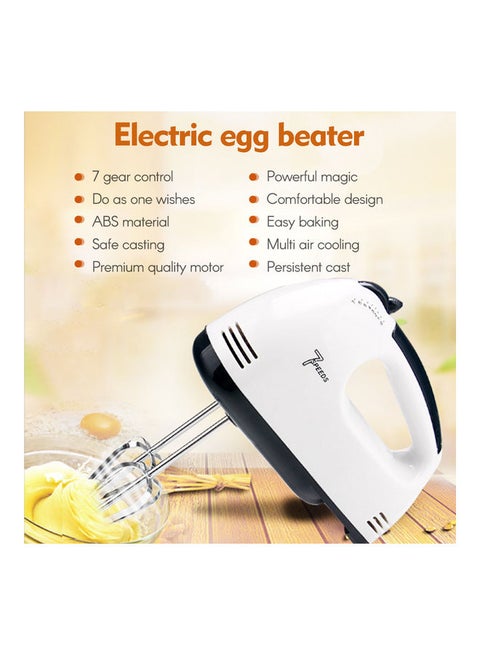 7 Gear Electric Egg Beater Automatic Hand Mixer Blender Plastics Rotating Push Whisk Cream Mixer Stirrer (220V) MH1068 White