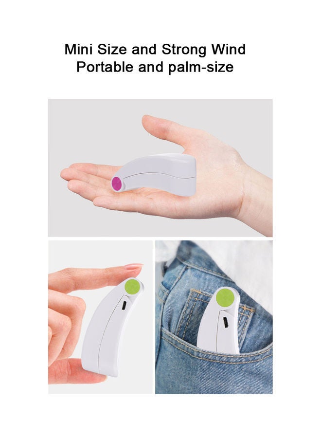 Generic USB Rechargeable Folding Fan Green  - Image 2