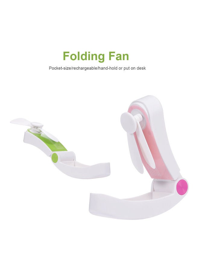 Generic USB Rechargeable Folding Fan Green  - Image 4