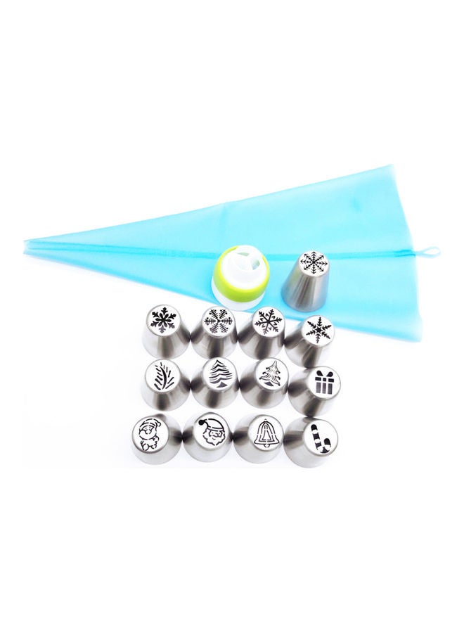 15pcs/Set Russian Icing Piping Nozzles Stainless Steel Flower Cream Pastry Tips Nozzles Kit With Storage Gift Box, Cake Decorating Tools Baking Supplies Silver 15*6*10cm - Image 2