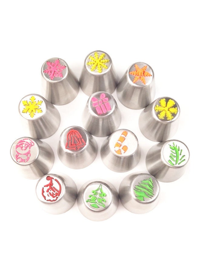 15pcs/Set Russian Icing Piping Nozzles Stainless Steel Flower Cream Pastry Tips Nozzles Kit With Storage Gift Box, Cake Decorating Tools Baking Supplies Silver 15*6*10cm - Image 3