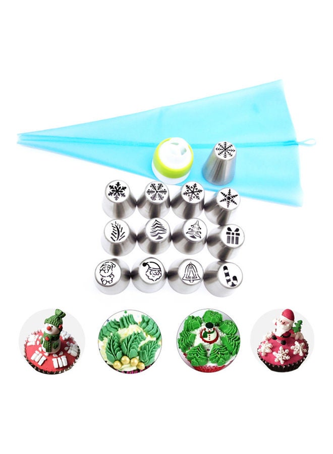 15pcs/Set Russian Icing Piping Nozzles Stainless Steel Flower Cream Pastry Tips Nozzles Kit With Storage Gift Box, Cake Decorating Tools Baking Supplies Silver 15*6*10cm - Image 4