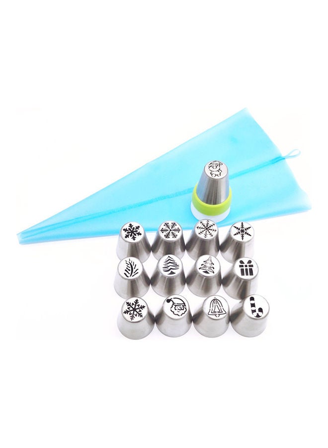 15pcs/Set Russian Icing Piping Nozzles Stainless Steel Flower Cream Pastry Tips Nozzles Kit With Storage Gift Box, Cake Decorating Tools Baking Supplies Silver 15*6*10cm - Image 5
