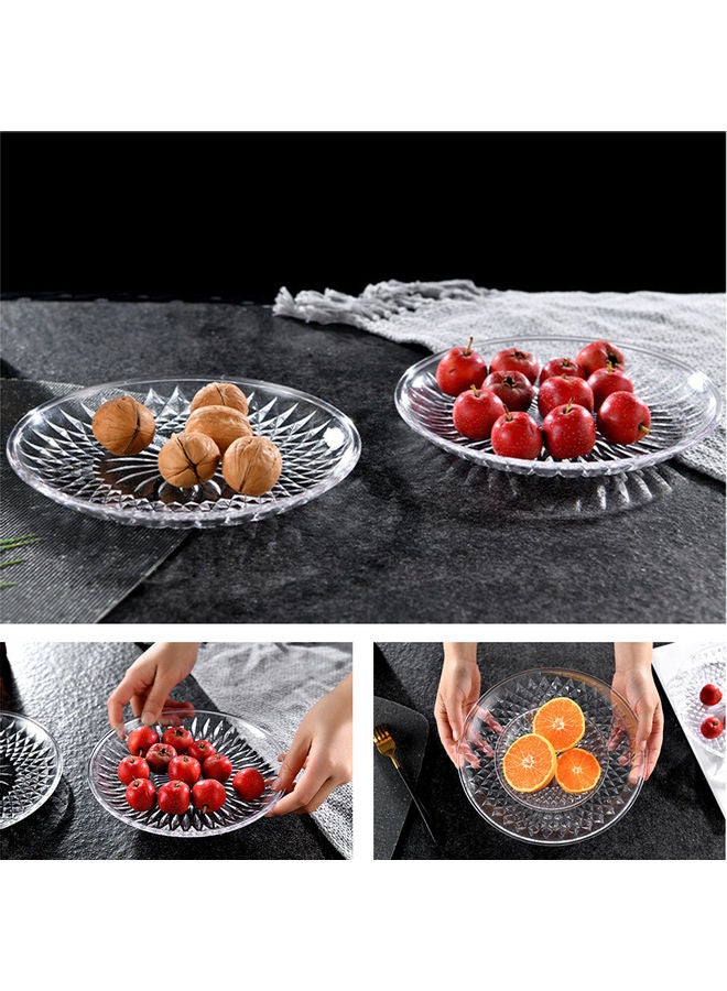 طبق صينية من البلاستيك الشفاف متعدد الألوان 15*2*15سم - Image 2