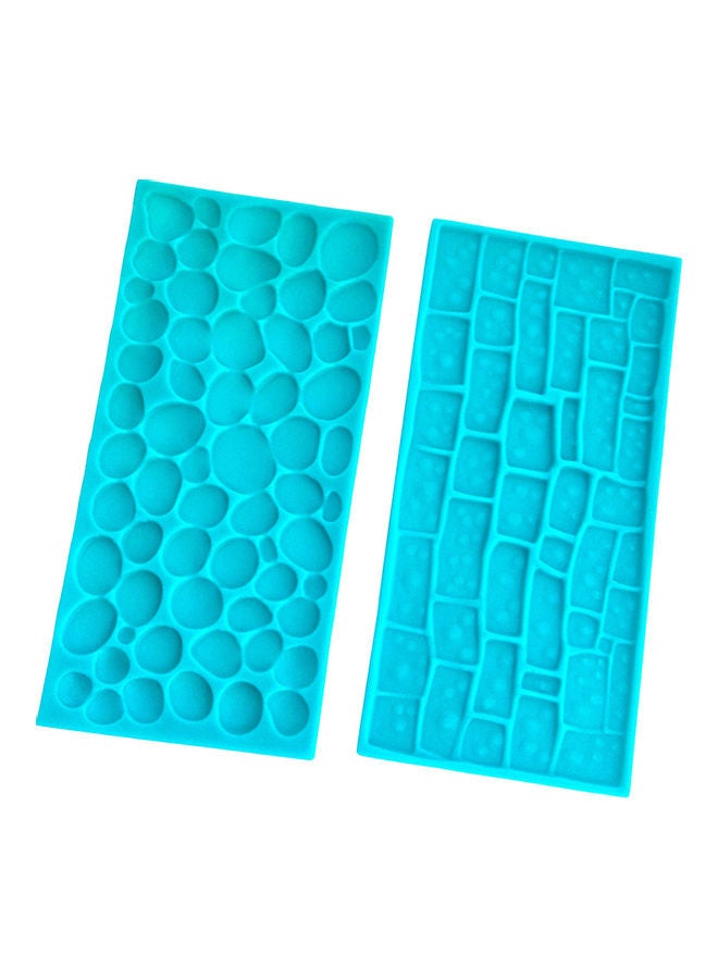 6pcs Silicone Mat Fondant Impression Sugar craft Wedding Cake Decor Tools, Sugar Paste Baking Mold Light blue 15*3*7cm  - Image 2