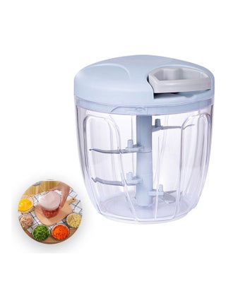 Manual Food Chopper Onion Garlic Mincer Hand Pull String Vegetable Processor Blue 12.5*12*12cm - v1608156699/N43105602A_1