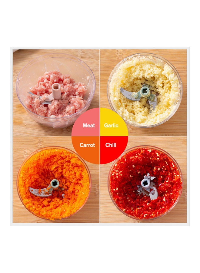 Generic - Manual Food Chopper  Garlic Onion Chopper Garlic Mincer Hand Pull String Vegetable Processor Green 12.5*12*12cm - Image 1