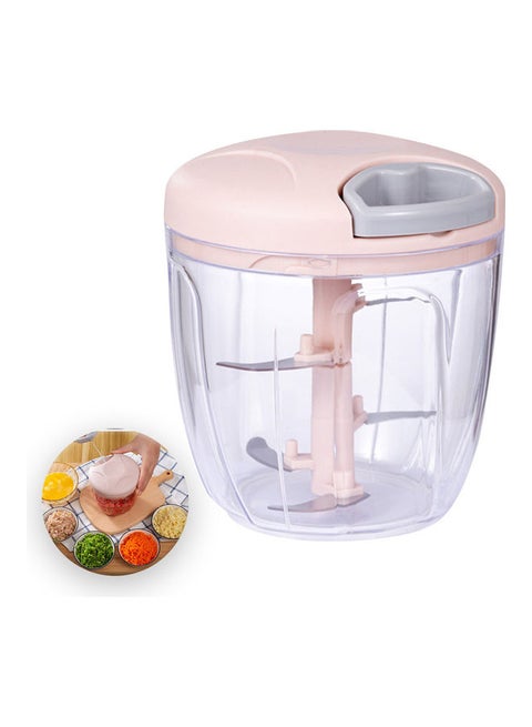 Manual Food Chopper Pink 12.5*12*12cm