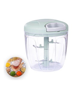 Manual Food Chopper  Garlic Onion Chopper Garlic Mincer Hand Pull String Vegetable Processor Green 12.5*12*12cm