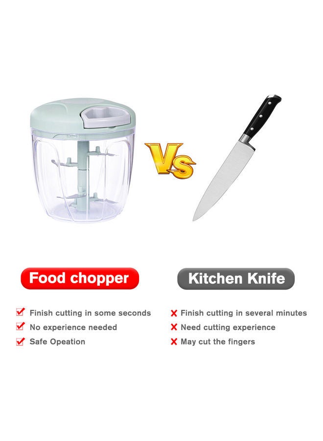 Generic - Manual Food Chopper  Garlic Onion Chopper Garlic Mincer Hand Pull String Vegetable Processor Green 12.5*12*12cm - Image 1