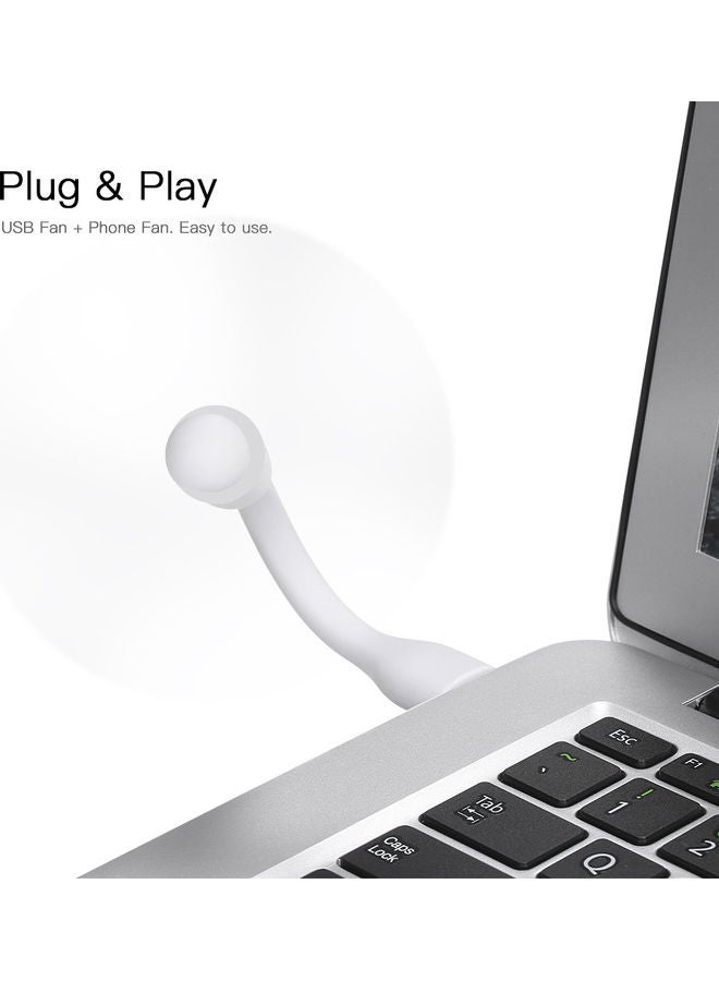 Type-C Portable Cooling Fan Flexible Laptop(White) White  - Image 2