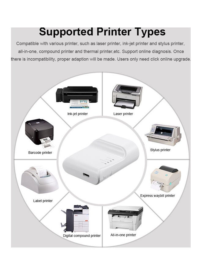 Generic - USB Network Printer Server Multicolour - Image 1
