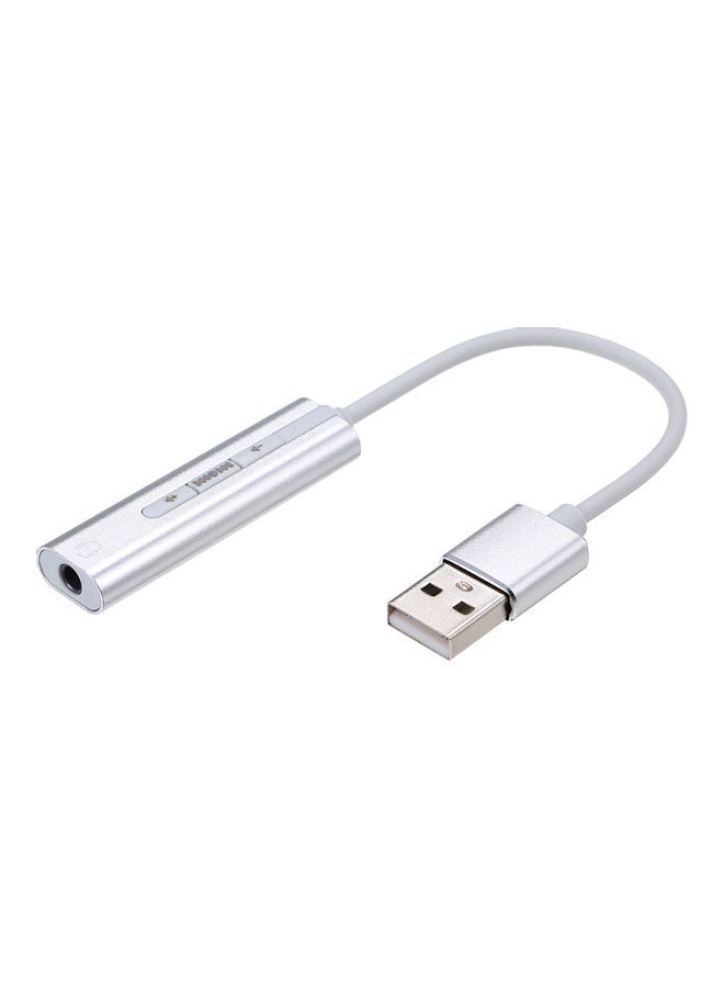 Generic USB External Sound Card Silver  - Image 1