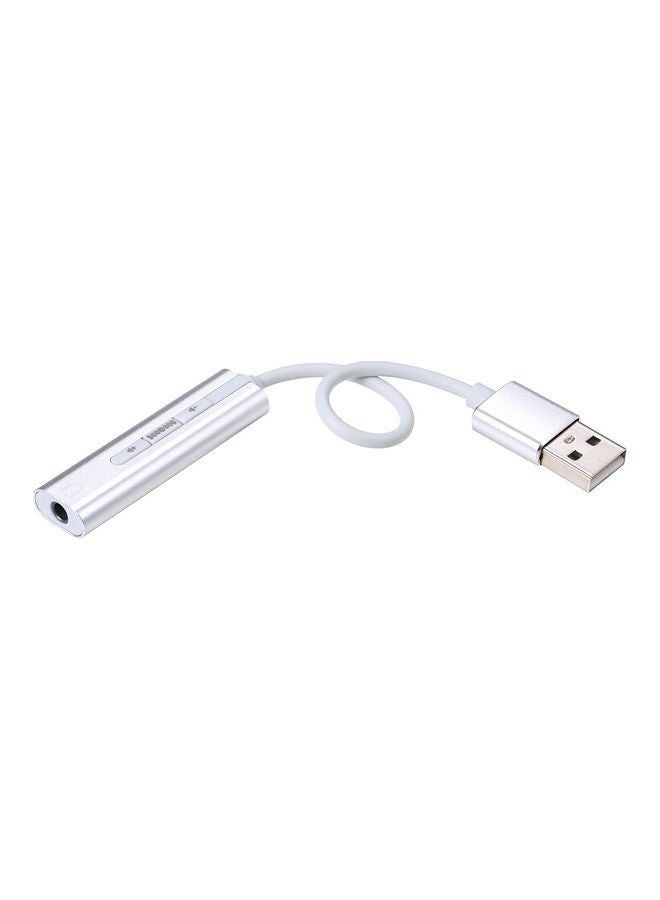 Generic USB External Sound Card Silver  - Image 5