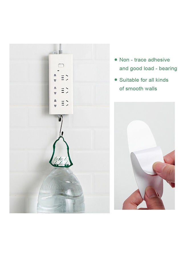 Generic - Punch free Plug Sticker Surge Protector Wall Mount White 10.3x0.7x4cm - Image 1