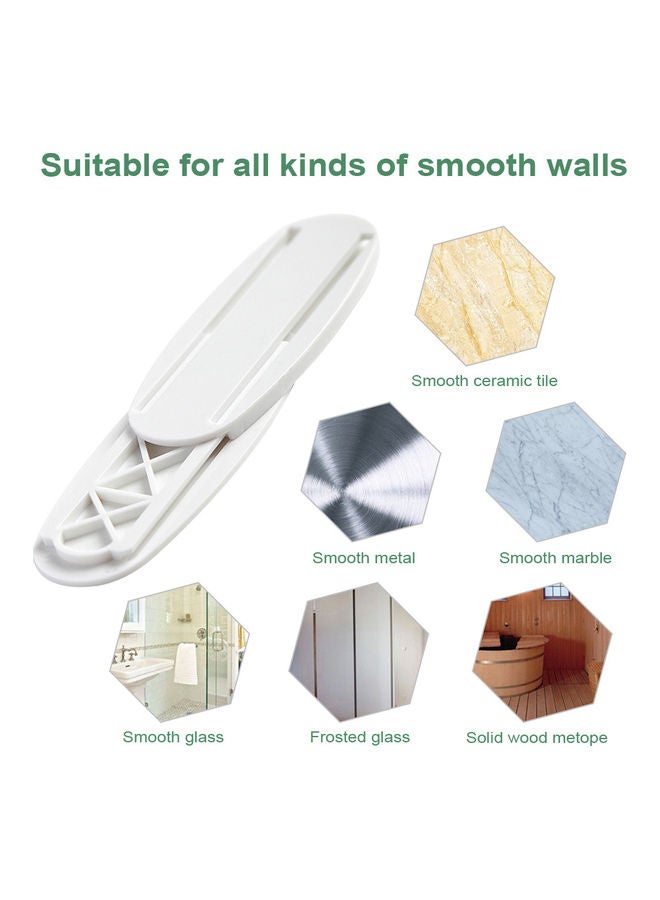Generic - Punch free Plug Sticker Surge Protector Wall Mount White 10.3x0.7x4cm - Image 1