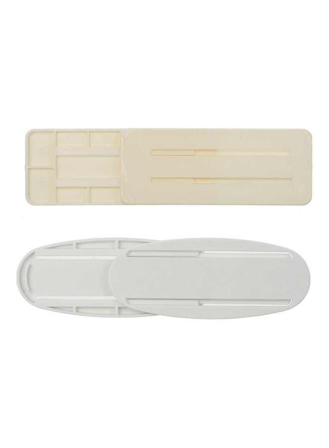 Generic - Punch free Plug Sticker Surge Protector Wall Mount White 10.3x0.7x4cm - Image 1